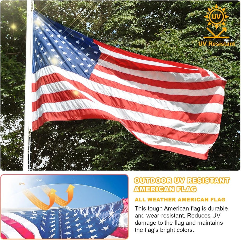 FITEAN 3x5 American Flag Outdoor Heavy Duty,3by 5 American Flag,US Flag,3' x 5' America Flag,America Flags For Outside 3x5,Embroidered USA Flags 3x 5,Long Lasting 3 by 5 Best High Wind all Weather US Flags - Image 3